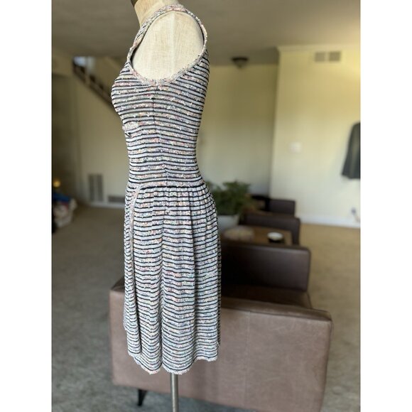 CHANEL Multicolor Striped Sleeveless Knit Dress, Size 34 Italy - Picture 4 of 15
